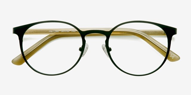 Outline Black Steel & Acetate Acetate-metalEyeglass Frames from EyeBuyDirect, Closed View