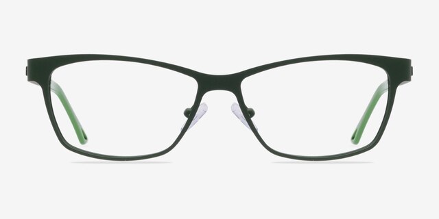 Vivid Green MetalEyeglass Frames from EyeBuyDirect, Front View