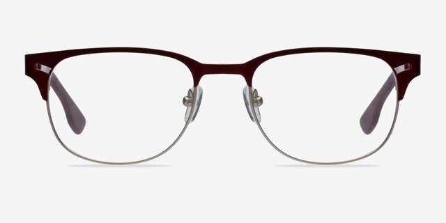 Merrion Burgundy MetalEyeglass Frames from EyeBuyDirect, Front View
