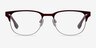Merrion Burgundy MetalEyeglass Frames from EyeBuyDirect, Front View