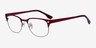 Merrion Burgundy MetalEyeglass Frames from EyeBuyDirect, Angle View