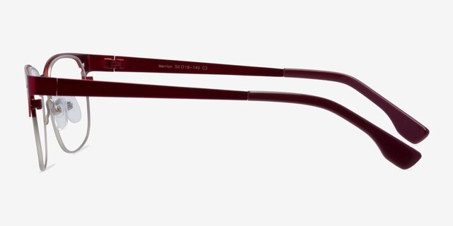 Merrion Burgundy MetalEyeglass Frames from EyeBuyDirect, Side View