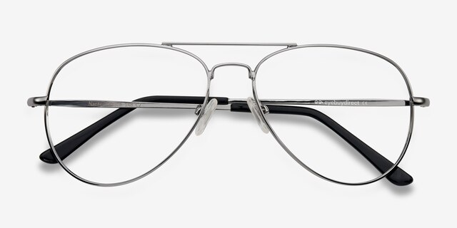 Nantes Argenté MétalMontures de lunettes de vue d'EyeBuyDirect, Vue Rapprochée