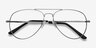 Nantes Argenté MétalMontures de lunettes de vue d'EyeBuyDirect, Vue Rapprochée