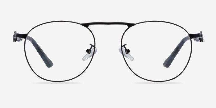 Tarantino Matte Black Metal Eyeglass Frames from EyeBuyDirect