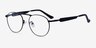 Tarantino Matte Black MetalEyeglass Frames from EyeBuyDirect, Angle View