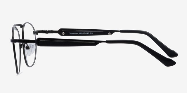 Tarantino Matte Black MetalEyeglass Frames from EyeBuyDirect, Side View