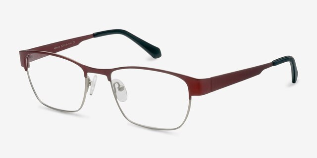 Admire Matte Burgundy MetalEyeglass Frames from EyeBuyDirect, Angle View