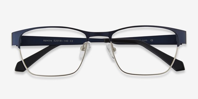 Admire Navy MetalEyeglass Frames from EyeBuyDirect, Closed View