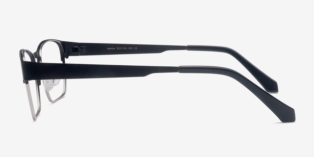 Admire Black Silver MétalMontures de lunettes de vue d'EyeBuyDirect, Vue de Côté