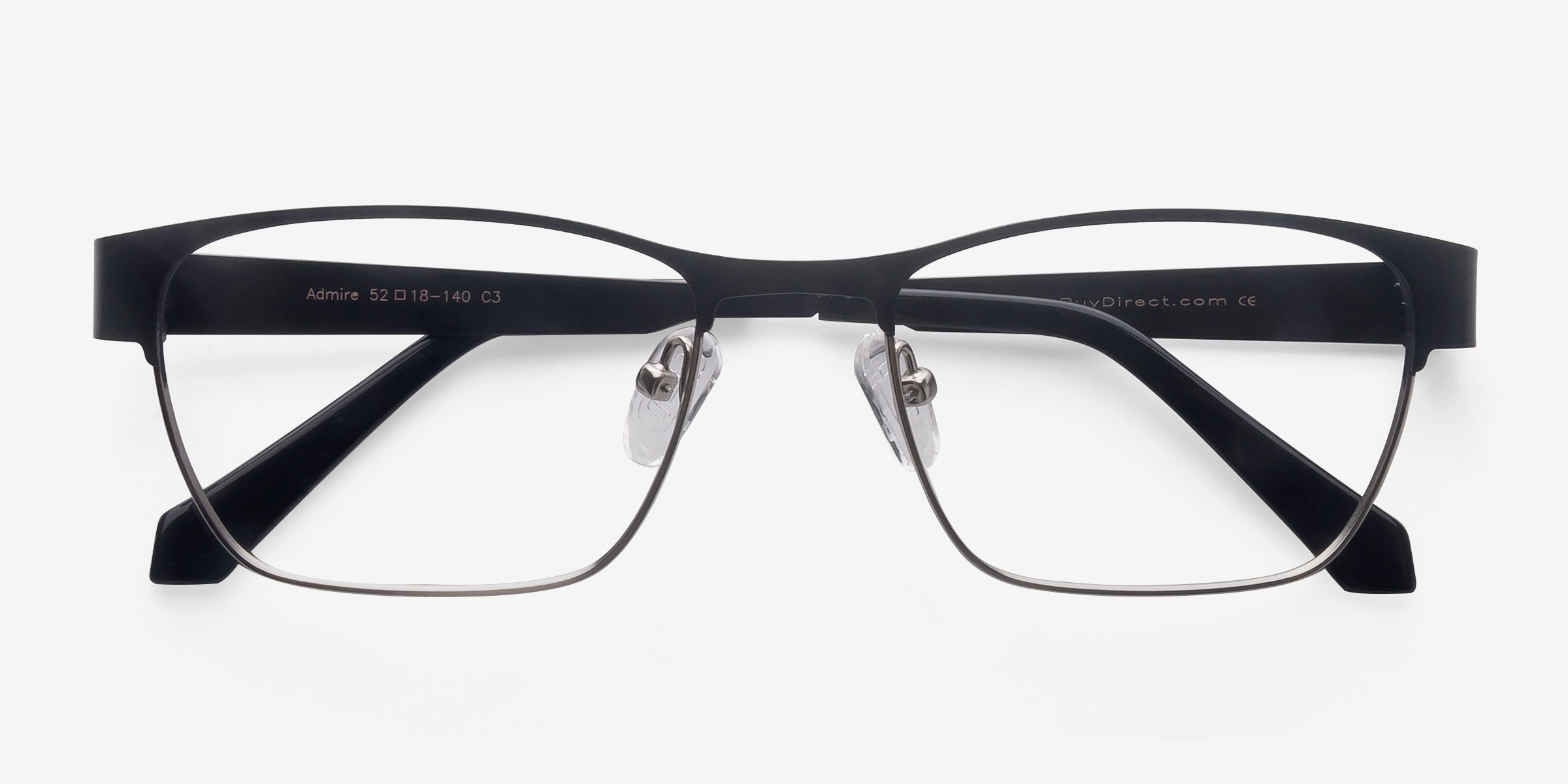 Admire Rectangle Black Silver Full Rim Eyeglasses | Eyebuydirect