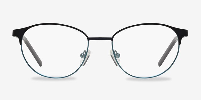 Mamba Bleu marine MétalMontures de lunettes de vue d'EyeBuyDirect, Vue de Face