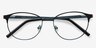 Mamba Bleu marine MétalMontures de lunettes de vue d'EyeBuyDirect, Vue Rapprochée