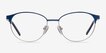 Mamba Navy Silver MetalEyeglass Frames from EyeBuyDirect, Front View