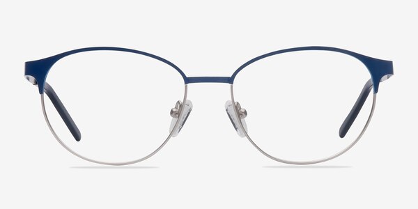Mamba Navy Silver Metal Eyeglass Frames