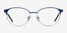 Mamba Navy Silver MétalMontures de lunettes de vue d'EyeBuyDirect, Vue de Face