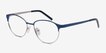 Mamba Navy Silver MetalEyeglass Frames from EyeBuyDirect, Angle View
