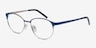 Mamba Navy Silver MétalMontures de lunettes de vue d'EyeBuyDirect, Vue d'Angle