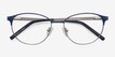 Mamba Navy Silver MetalEyeglass Frames from EyeBuyDirect, Closed View