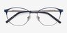 Mamba Navy Silver MétalMontures de lunettes de vue d'EyeBuyDirect, Vue Rapprochée