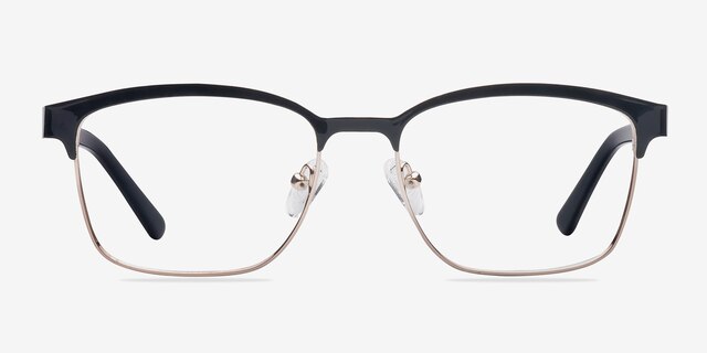 Sublime Black Golden MetalEyeglass Frames from EyeBuyDirect, Front View