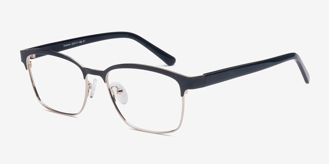 Sublime Black Golden MetalEyeglass Frames from EyeBuyDirect, Angle View