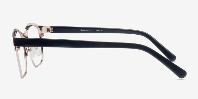 Sublime Black Golden MetalEyeglass Frames from EyeBuyDirect, Side View