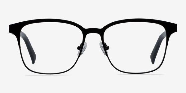 Intense Matte Black Acetate-metal Eyeglass Frames