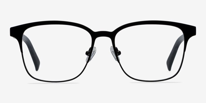 Intense Matte Black Acetate-metal Montures de lunettes de vue d'EyeBuyDirect