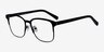 Intense Matte Black Acetate-metalEyeglass Frames from EyeBuyDirect, Angle View