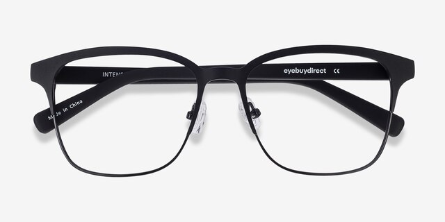 Intense Matte Black Acetate-metalEyeglass Frames from EyeBuyDirect, Closed View