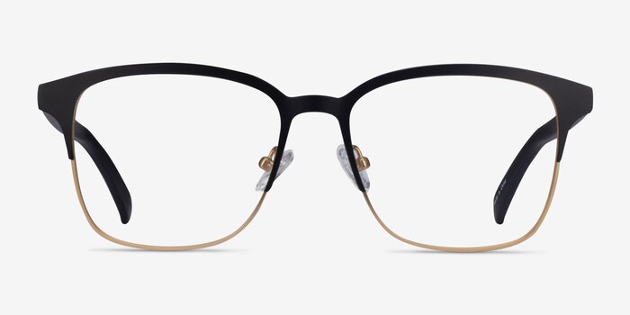 Intense Matte Black/Golden  Acetate-metal Eyeglass Frames from EyeBuyDirect