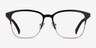 Intense Matte Black & Golden Acetate-metalEyeglass Frames from EyeBuyDirect, Front View