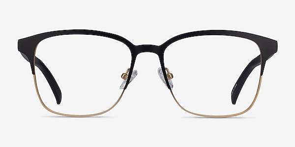 Intense Matte Black/Golden  Acetate-metal Eyeglass Frames