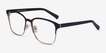 Intense Matte Black & Golden Acetate, MetalEyeglass Frames from EyeBuyDirect, Angle View