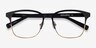 Intense Matte Black & Golden Acetate-metalEyeglass Frames from EyeBuyDirect, Closed View