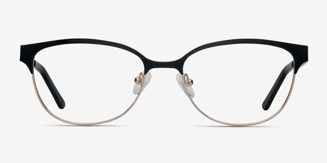 Sapphire Black Golden MétalMontures de lunettes de vue d'EyeBuyDirect, Vue de Face