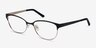 Sapphire Black Golden MétalMontures de lunettes de vue d'EyeBuyDirect, Vue d'Angle