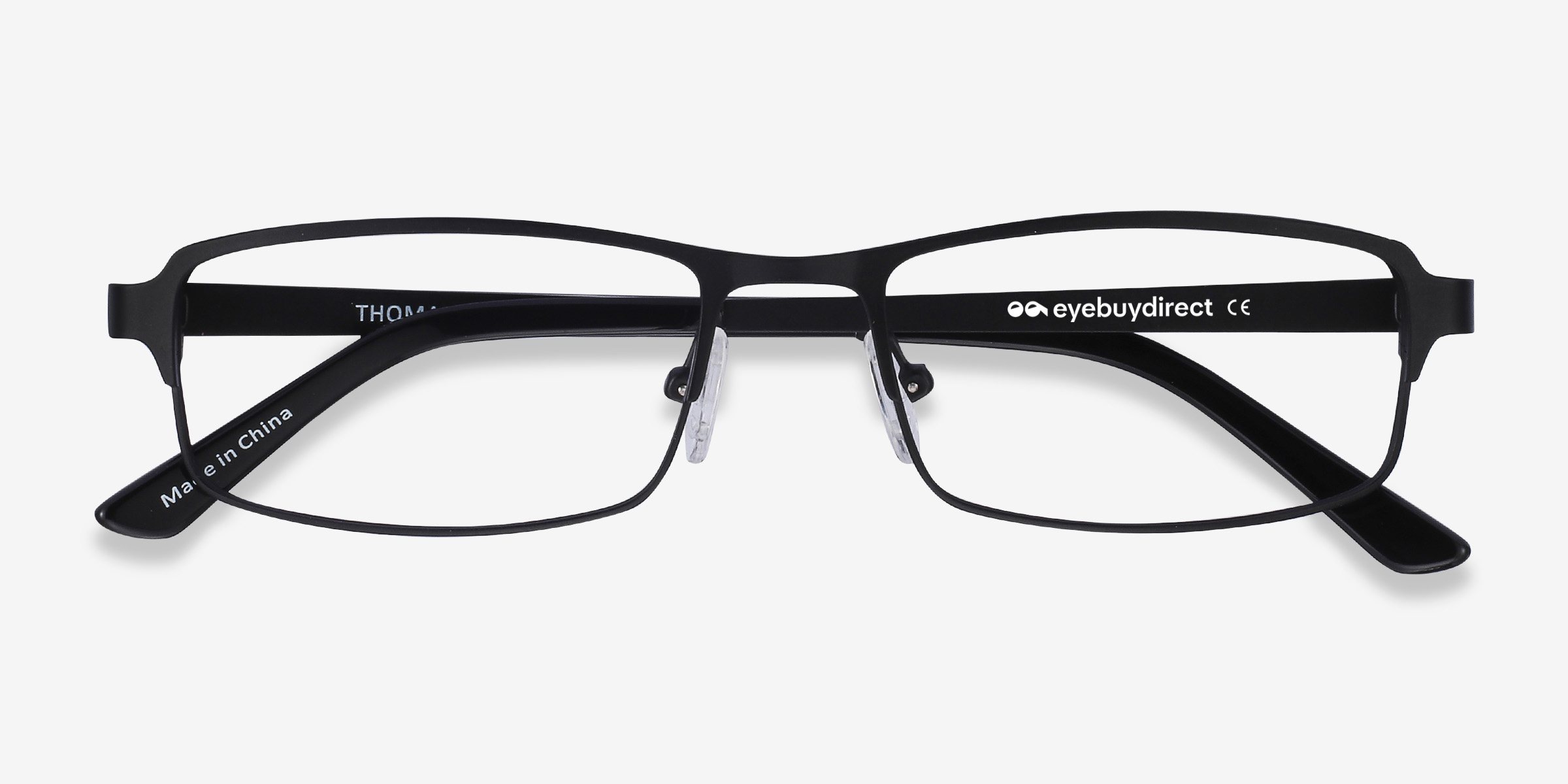 Thomas Rectangle Matte Black Full Rim Eyeglasses | Eyebuydirect