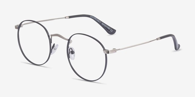 Daydream Black Silver MetalEyeglass Frames from EyeBuyDirect, Angle View