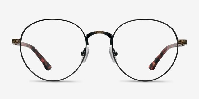 Fitzgerald Matte Black And Tortoise MétalMontures de lunettes de vue d'EyeBuyDirect, Vue de Face