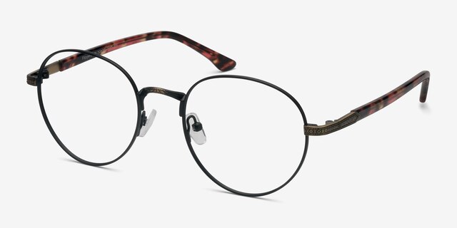 Fitzgerald Matte Black And Tortoise MétalMontures de lunettes de vue d'EyeBuyDirect, Vue d'Angle