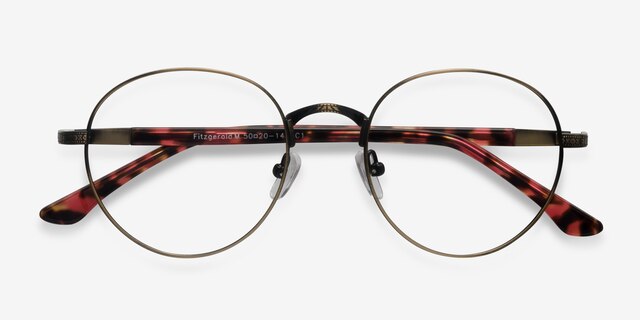 Fitzgerald Bronze MetalEyeglass Frames from EyeBuyDirect, Closed View