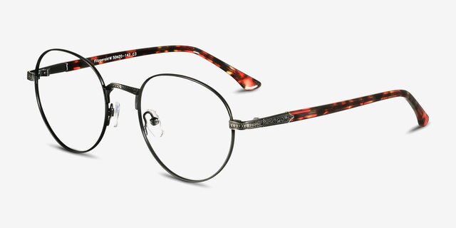 Fitzgerald Black & Tortoise MétalMontures de lunettes de vue d'EyeBuyDirect, Vue d'Angle
