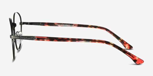 Fitzgerald Black & Tortoise MétalMontures de lunettes de vue d'EyeBuyDirect, Vue de Côté