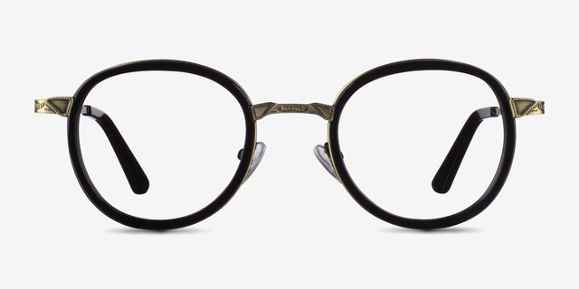 Bourgeois Black MetalEyeglass Frames from EyeBuyDirect, Front View