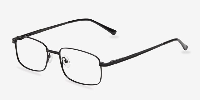 Jerauld Noir MétalMontures de lunettes de vue d'EyeBuyDirect, Vue d'Angle