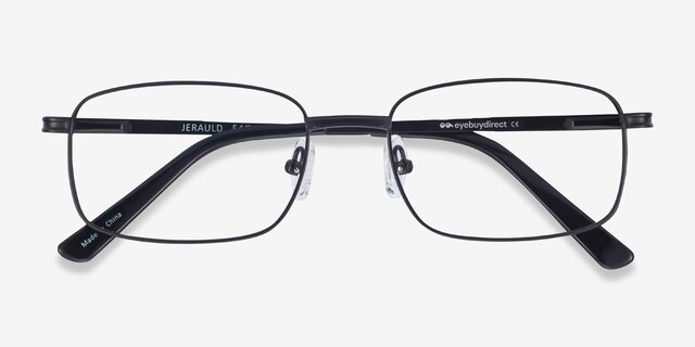 Jerauld Noir MétalMontures de lunettes de vue d'EyeBuyDirect, Vue Rapprochée