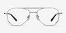 Tasker Silver MetalEyeglass Frames from EyeBuyDirect, Front View