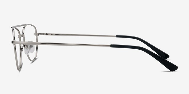 Tasker Silver MetalEyeglass Frames from EyeBuyDirect, Side View
